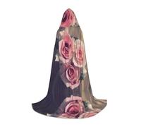 BLWSLC Cape à capuche imprimée fleur rose pour cosplay, cape à capuche parfaite pour le cosplay, A, essentiel des vacances, taille L