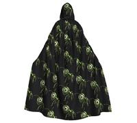 BLWSLC Cape à capuche imprimée fourmi verte, style long, adaptée pour le cosplay, les spectacles sur scène ou les fêtes de vacances.