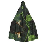 BLWSLC Cape à capuche imprimée grenouille d'arbre de la paix pour adultes adaptée pour les spectacles et les fêtes