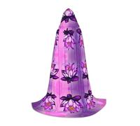 BLWSLC Cape à capuche imprimée lotus violet pour adolescents, cape à capuche sans fermeture éclair, convient pour le cosplay et les spectacles sur scène, taille M