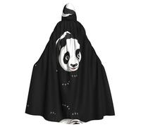 BLWSLC Cape à capuche imprimée panda géant de dessin animé, longue cape, adaptée pour le cosplay, les spectacles sur scène ou les fêtes de vacances.