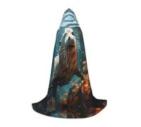 BLWSLC Cape à capuche imprimée phoque dans l'eau pour adolescents, convient pour les fêtes et les spectacles sur scène, taille M