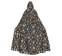 BLWSLC Cape à capuche imprimée plumes dansantes, longue cape décorative, adaptée pour le cosplay, les spectacles sur scène ou les fêtes de vacances.