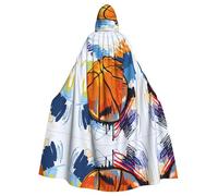 BLWSLC Cape à capuche imprimée pour Halloween, costume de scène pour adulte, sans fermeture éclair, convient pour bal masqué, cosplay