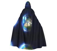 BLWSLC Cape à capuche imprimée terre lumineuse pour adulte, costume de scène, cape à capuche sans fermeture éclair, convient pour bal masqué et cosplay