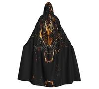 BLWSLC Cape à capuche imprimée tigre féroce pour adulte, costume de scène, cape à capuche sans fermeture éclair, convient pour bal masqué et cosplay