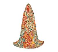 BLWSLC Cape à capuche longue et moyenne avec imprimé tourbillon de couleur chaude pour les fêtes de vacances, le cosplay et les fêtes costumées