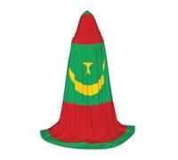 BLWSLC Cape à capuche longue et moyenne imprimée drapeau de la Mauritanie pour les fêtes de fin d'année, le cosplay et les fêtes costumées