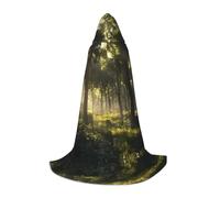 BLWSLC Cape à capuche longue et moyenne imprimée forêt primitive pour les fêtes de vacances, le cosplay et les fêtes costumées