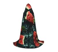 BLWSLC Cape à capuche longue et moyenne imprimée pastèque froide pour les fêtes de vacances, le cosplay et les fêtes costumées