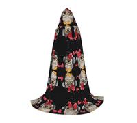 BLWSLC Cape à capuche pour adolescent avec imprimé chouette - 3 tailles L - Parfaite pour les fêtes de fin d'année et les spectacles sur scène