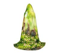 BLWSLC Cape à capuche pour adolescent avec imprimé lapins amusants - 3 tailles M - Parfaite pour les fêtes de vacances et les spectacles sur scène