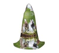 BLWSLC Cape à capuche pour adolescent avec motif lapins mignons pour cosplay, déguisement et fête de vacances