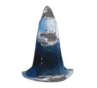 BLWSLC Cape à capuche pour adolescent, bateau de croisière, cape de performance sur scène, 3 tailles L, parfaite pour les fêtes de vacances et les spectacles sur scène