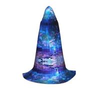 BLWSLC Cape à capuche pour adolescent ciel étoilé pour amoureux de la plage imprimée 3 tailles L parfaite pour les fêtes de vacances et les spectacles sur scène