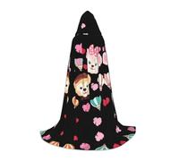 BLWSLC Cape à capuche pour adolescent Deux singes Imprimé Stage Performance Cape 3 tailles L Parfait pour les fêtes de vacances et les spectacles sur scène