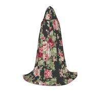 BLWSLC Cape à capuche pour adolescent - Motif feuilles vertes - 3 tailles L - Parfaite pour les fêtes de vacances et les spectacles sur scène