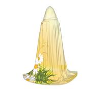 BLWSLC Cape à capuche pour adolescent, motif fleurs de camomille, papillons volants, pour cosplay, déguisement et fête de vacances