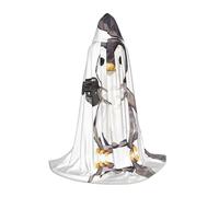 BLWSLC Cape à capuche pour adolescent motif pingouin de dessin animé M pour cosplay, déguisement et fête de vacances