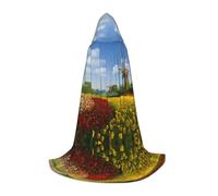 BLWSLC Cape à capuche pour adolescent - Motif tulipes - 3 tailles L - Parfait pour les fêtes de vacances et les spectacles sur scène