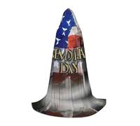 BLWSLC Cape à capuche pour adolescent, soldats militaires américains, patriotique, jour commémoratif, cape de performance sur scène, 3 tailles M, parfaite pour les fêtes de vacances et les spectacles