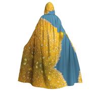 BLWSLC Cape à capuche pour adulte avec imprimé gouttes d'eau citron, adaptée pour le cosplay et les spectacles sur scène