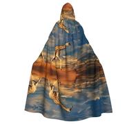 BLWSLC Cape à capuche pour adulte avec motif girafe animaux d'Afrique, costume de scène, fête de vacances et costume de cosplay