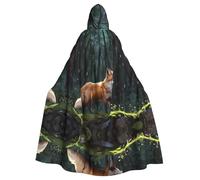BLWSLC Cape à capuche pour adulte - Motif renard nordique - Pour Halloween - Convient pour les fêtes festives et les spectacles sur scène