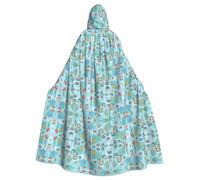 BLWSLC Cape à capuche sirène méduse tropicale, poisson rouge, hippocampe imprimé fête adulte vacances cape à capuche adaptée pour les spectacles et les fêtes