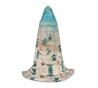 BLWSLC Cape à capuche tortue de mer et étoile de mer pour adolescent, taille M, pour cosplay, déguisement et fête de vacances