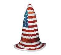 BLWSLC Cape à capuche vintage pour adolescent avec drapeau américain imprimé - 3 tailles L - Parfaite pour les fêtes de vacances et les spectacles sur scène