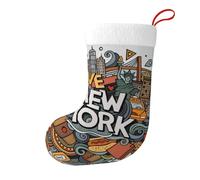BLWSLC Cartoon Cute New York American Theme Art Christmas Decorative Socks Printed Decorative Socks suitable for festive Christmas Party Home Decoration