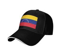 BLWSLC Casquette de baseball imprimée drapeau du Venezuela réglable, adaptée pour sports de plein air, loisirs, fitness, voyage, noir, Noir/blanc, taille unique