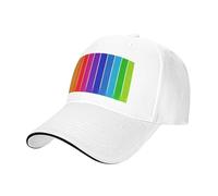 BLWSLC Casquette de baseball noire à rayures arc-en-ciel, réglable, peut être utilisée comme chapeau de soleil et chapeau de randonnée., blanc, Taille unique