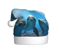 BLWSLC Chapeau de Noël amusant avec motif dauphin qui vous regarde, chapeau décoratif, adapté pour le réveillon du Nouvel An, les fêtes de vacances ou Noël