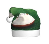 BLWSLC Chapeau de Noël blanc à motif ballon de rugby pour adulte, chapeau décoratif, adapté pour le réveillon du Nouvel An, les fêtes de vacances ou Noël