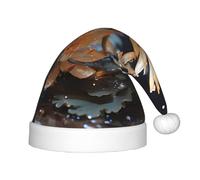 BLWSLC Chapeau de Noël bohème blanc imprimé lotus pour enfants, chapeau de Noël festif adapté pour les fêtes du Nouvel An et les vêtements d'hiver en plein air