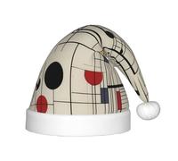 BLWSLC Chapeau de Noël imprimé pour enfants avec lignes Bauhaus, chapeau de Noël festif adapté pour les fêtes du Nouvel An et les vêtements d'hiver en plein air