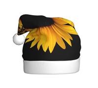 BLWSLC Chapeau de Noël imprimé tournesol et papillons pour adulte - Chapeau de décoration de Noël adapté pour les spectacles sur scène, les fêtes de vacances