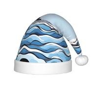 BLWSLC Chapeau de Noël imprimé vagues sur les rochers pour enfants, chapeau décoratif, fournitures de fête adaptées pour les spectacles sur scène, Noël