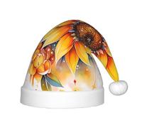 BLWSLC Chapeau de Noël pour enfant avec tournesol jaune imprimé à l'huile - Chapeau de Noël festif adapté pour les fêtes de Nouvel An et les vêtements d'hiver en plein air