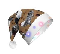 BLWSLC Chapeau de Père Noël lumineux avec coq brillant pour adulte, adapté pour Noël, Nouvel An et autres fêtes de fin d'année