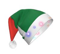 BLWSLC Chapeau de Père Noël lumineux avec drapeau de Madagascar pour adulte - Convient pour Noël, Nouvel An et autres fêtes de fin d'année
