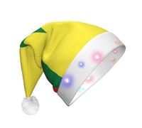 BLWSLC Chapeau de Père Noël lumineux avec drapeau du Sénégal pour adulte - Convient pour Noël, Nouvel An et autres fêtes de fin d'année