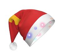 BLWSLC Chapeau de Père Noël lumineux avec drapeau du Timor-Leste imprimé pour adulte Convient pour Noël, Nouvel An et autres fêtes de fin d'année