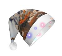 BLWSLC Chapeau de Père Noël lumineux - Beau pylône au loin - Chapeau de Père Noël pour adulte - Convient pour Noël, Nouvel An et autres fêtes de fin d'année