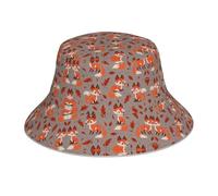 BLWSLC Chapeau de soleil imprimé renard d'automne chapeau bob adapté pour le sport, les voyages, la randonnée, la course à pied, la pêche, noir
