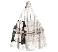BLWSLC Chapeau et bottes de cowboy pour adulte - Cape à capuche imprimée - Grande cape à capuche pour Halloween - Convient pour les fêtes de vacances et les spectacles sur scène