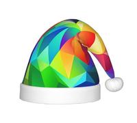 BLWSLC Chapeaux de Noël géométriques arc-en-ciel imprimés pour enfants adaptés pour les fêtes de Noël, les réunions de famille