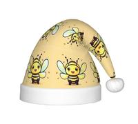 BLWSLC Chapeaux de Noël imprimés abeilles jaunes pour enfants, chapeaux décoratifs adaptés pour Noël, les fêtes du Nouvel An, etc.